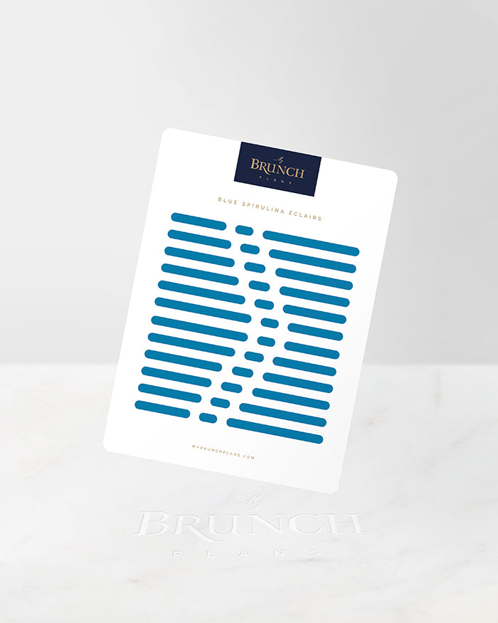 My Brunch Plans' eclair shaped planner sticker sheet in the color Blue Spirulina