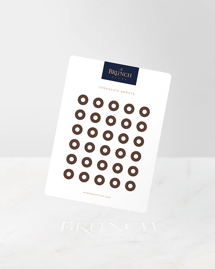 My Brunch Plans' donut shaped planner sticker sheet in the color Chocolate