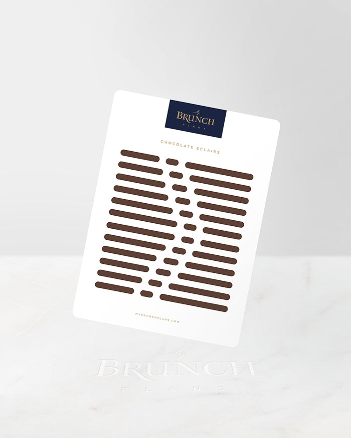 My Brunch Plans' eclair shaped planner sticker sheet in the color Chocolate