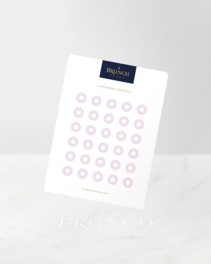 My Brunch Plans' donut shaped planner sticker sheet in the color Lavender