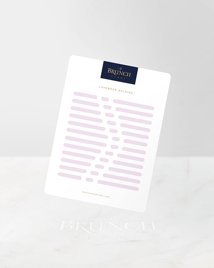 My Brunch Plans' eclair shaped planner sticker sheet in the color Lavender