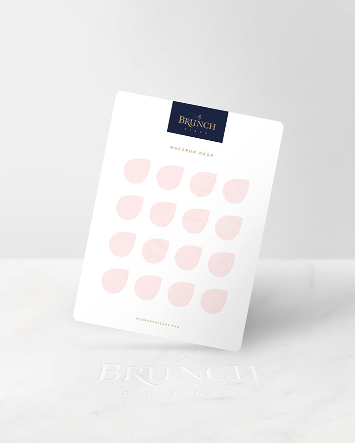 My Brunch Plans' drop shaped planner sticker sheet in the color Macaron