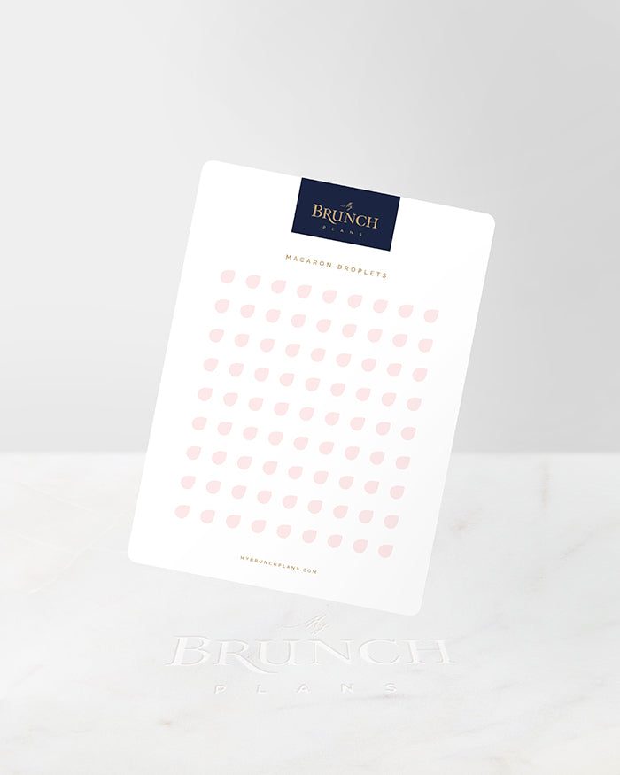 My Brunch Plans' droplet shaped planner sticker sheet in the color Macaron