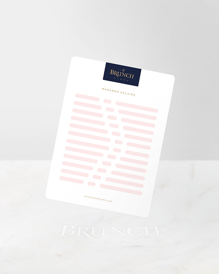 My Brunch Plans' eclair shaped planner sticker sheet in the color Macaron