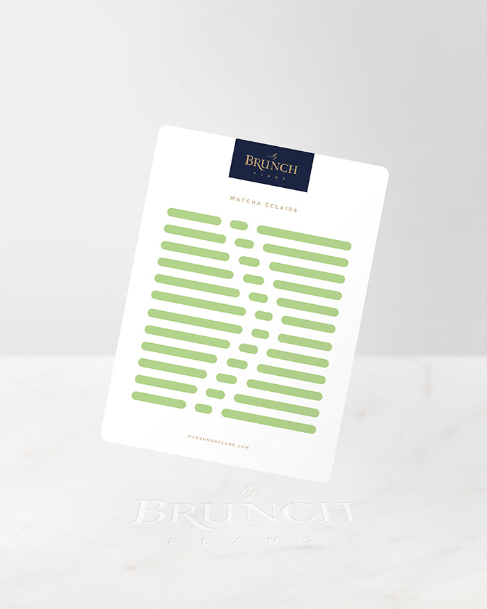 My Brunch Plans' eclair shaped planner sticker sheet in the color Matcha