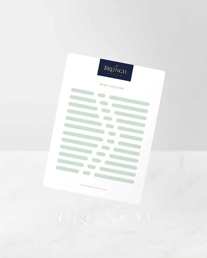 My Brunch Plans' eclair shaped planner sticker sheet in the color Mint