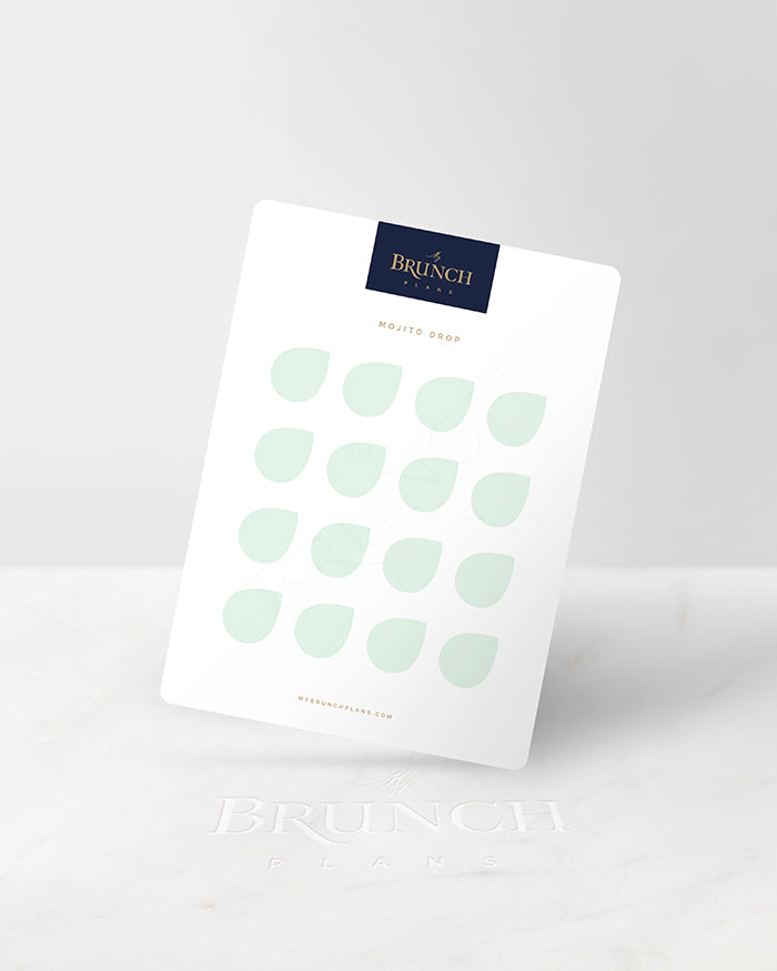 My Brunch Plans' drop shaped planner sticker sheet in the color Mojito