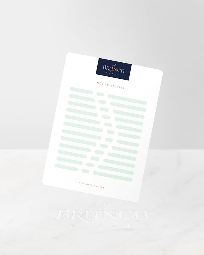 My Brunch Plans' eclair shaped planner sticker sheet in the color Mojito