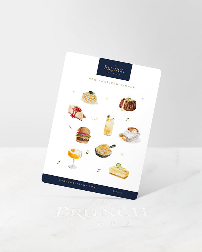 my brunch plans sticker sheet with new american cuisine