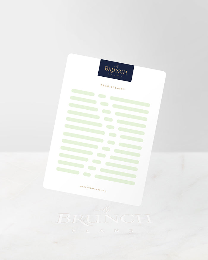 My Brunch Plans' eclair shaped planner sticker sheet in the color Pear