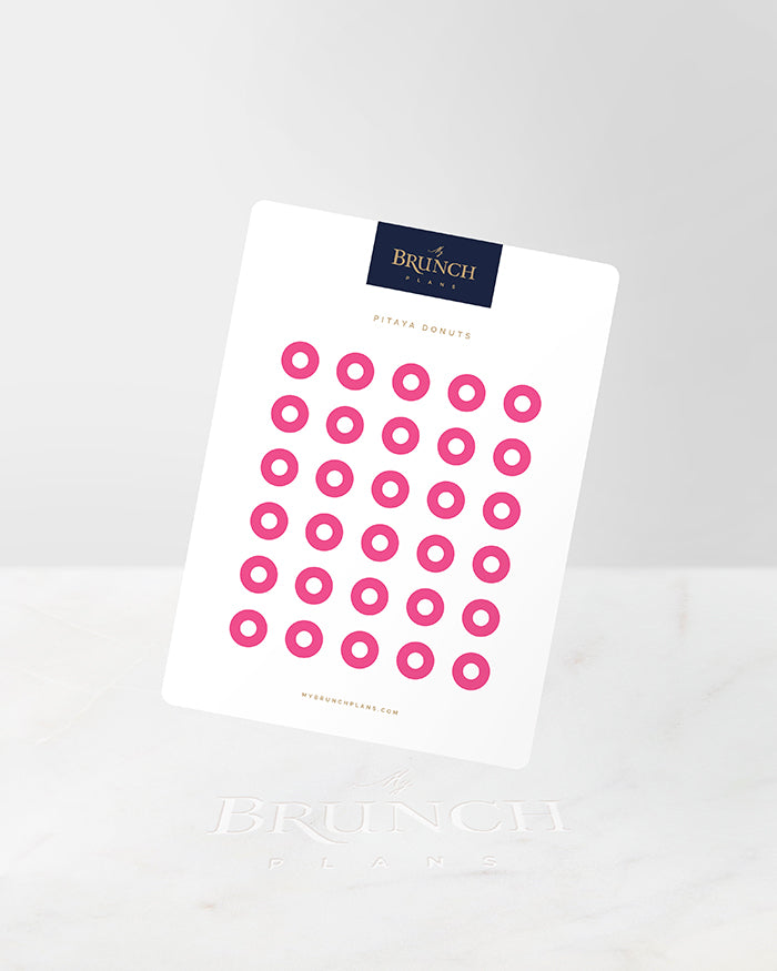 My Brunch Plans' donut shaped planner sticker sheet in the color Pitaya