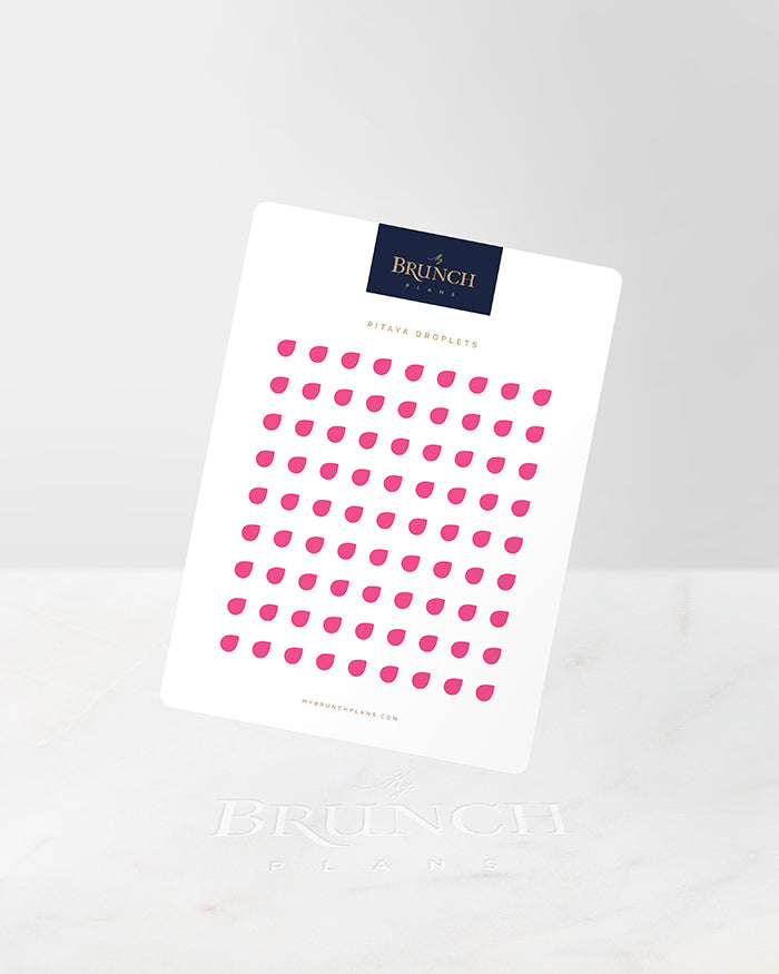 My Brunch Plans' droplet shaped planner sticker sheet in the color Pitaya