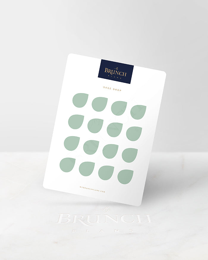 My Brunch Plans' drop shaped planner sticker sheet in the color Sesame