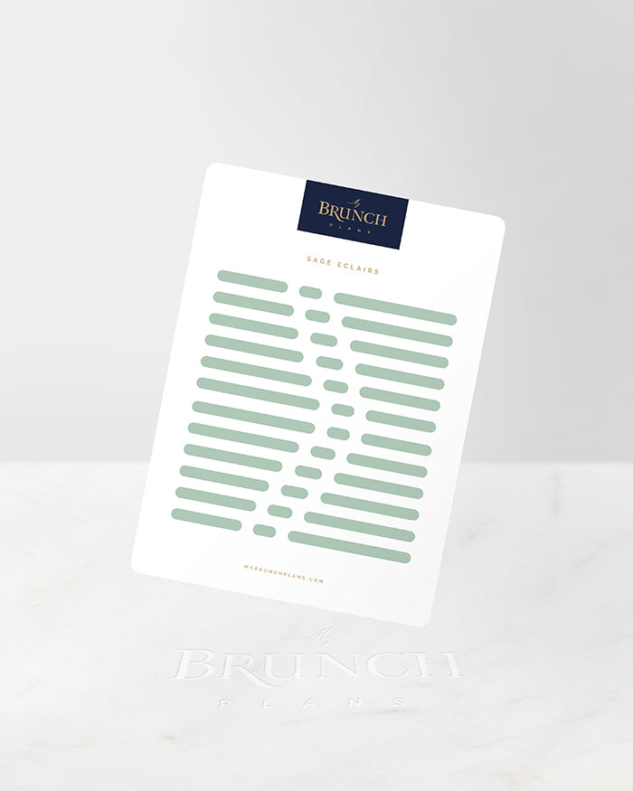 My Brunch Plans' eclair shaped planner sticker sheet in the color Sage