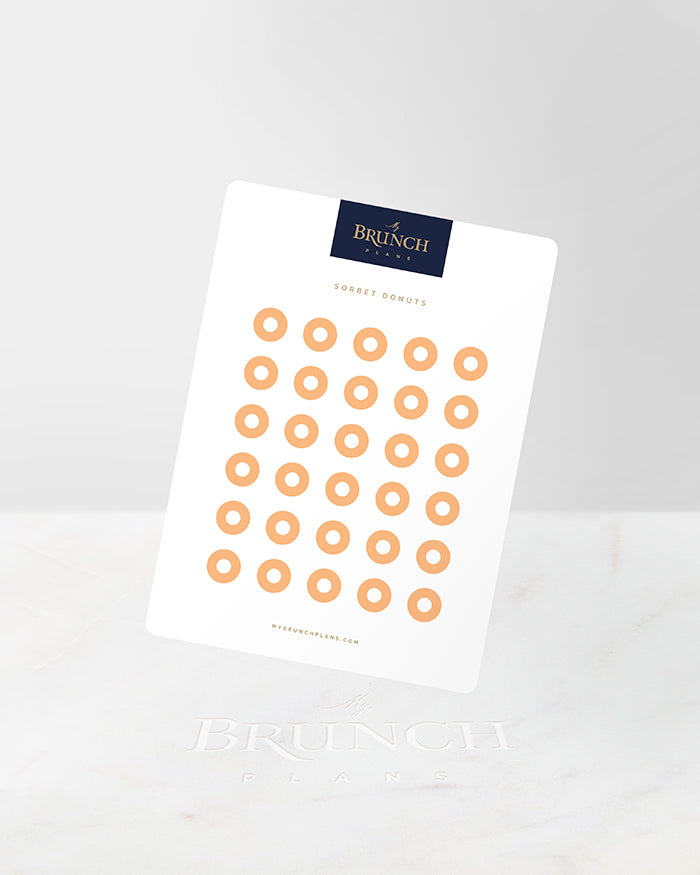 My Brunch Plans' donut shaped planner sticker sheet in the color Sorbet