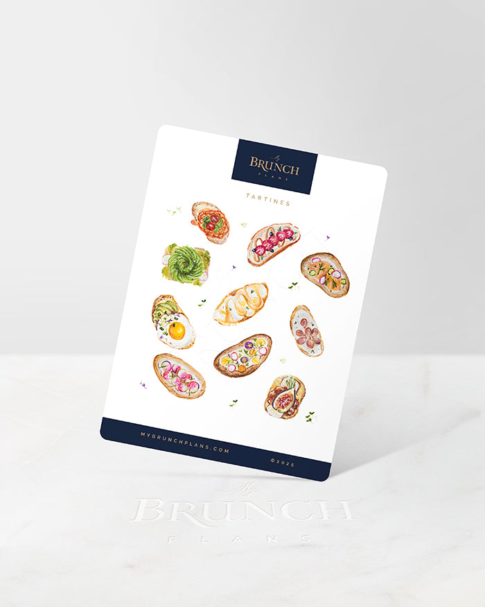 my brunch plans sticker sheet with tartines