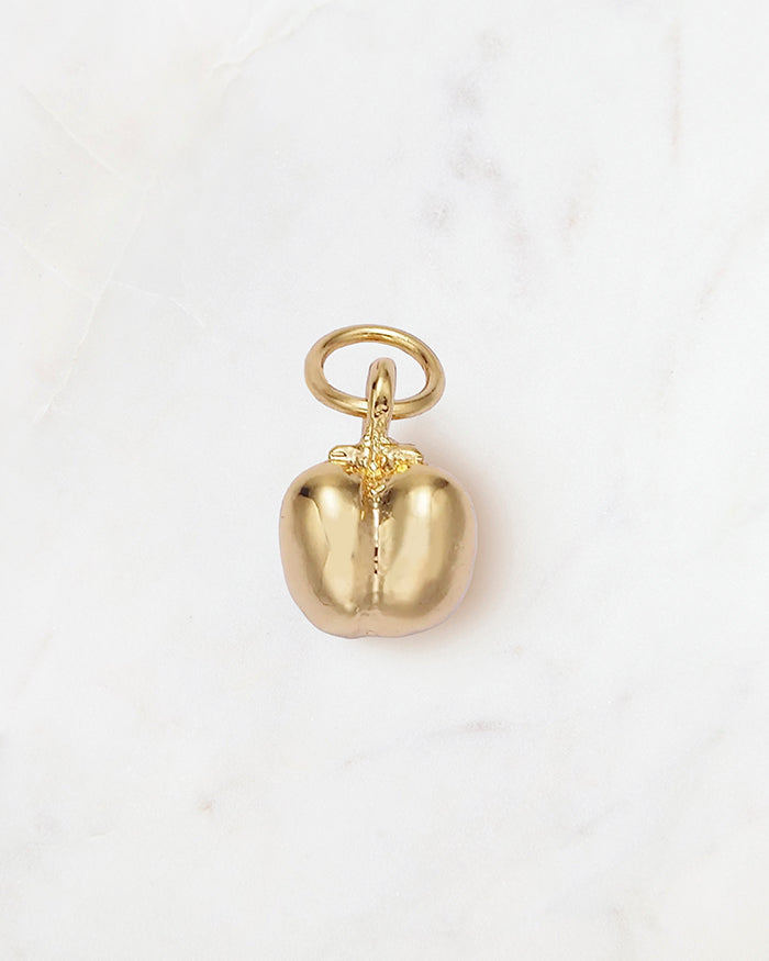 My Brunch Plans' Bell Pepper Charm | 18k Gold Plated on a marble background, perfect for planners, notebooks and more.