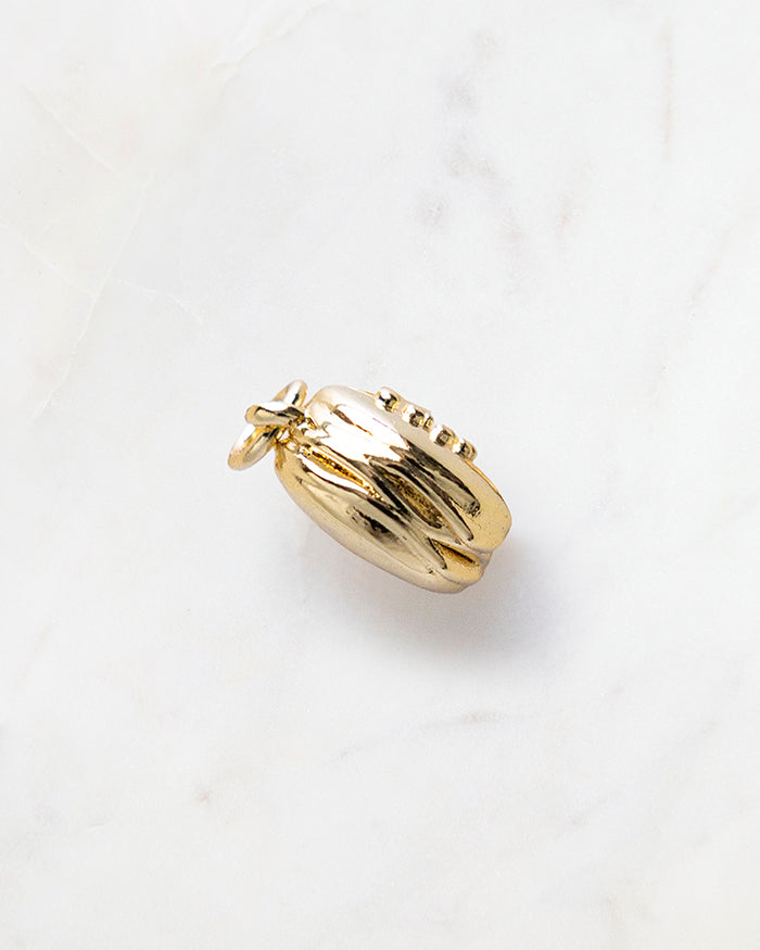 Side of My Brunch Plans' Hamburger Charm | 16k Gold Plated on a marble background, perfect for planners, notebooks and more.
