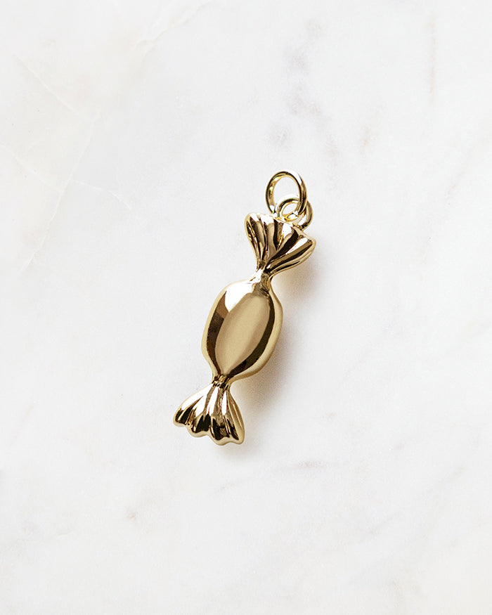 My Brunch Plans' Candy Charm | 18k Gold Plated on a marble background, perfect for planners, notebooks and more.