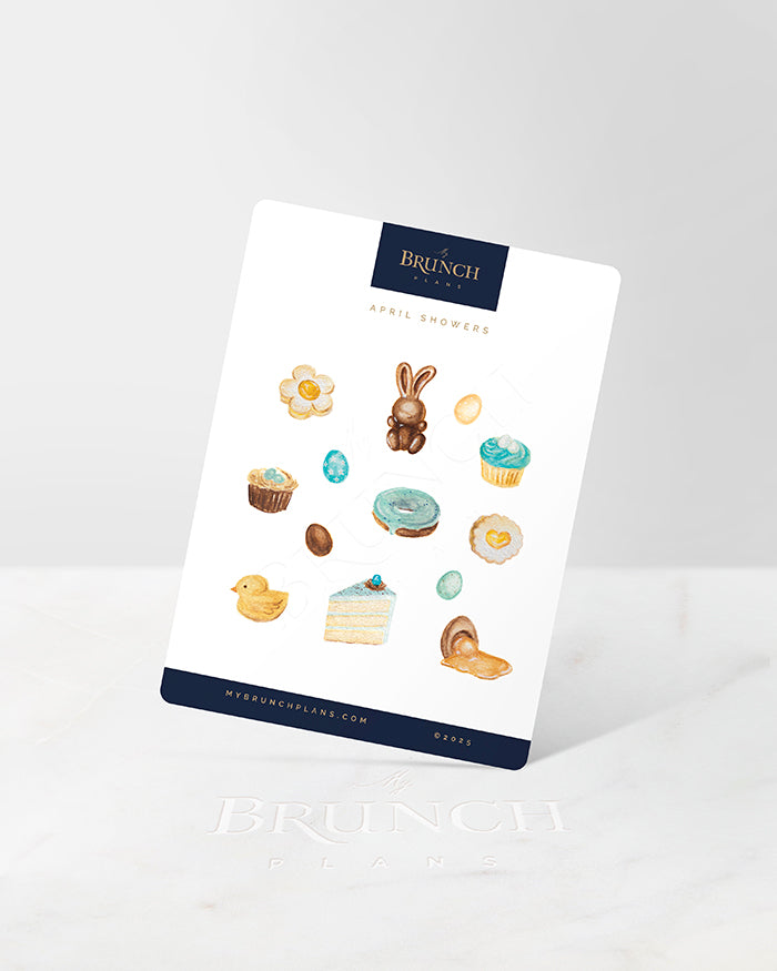 my brunch plans sticker sheet with easter party desserts
