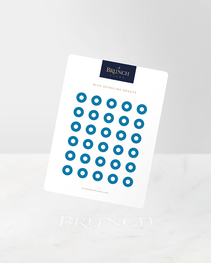 My Brunch Plans' donut shaped planner sticker sheet in the color Blue Spirulina