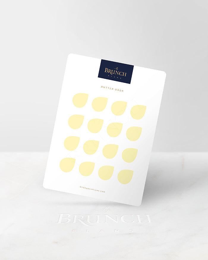 My Brunch Plans' drop shaped planner sticker sheet in the color Butter