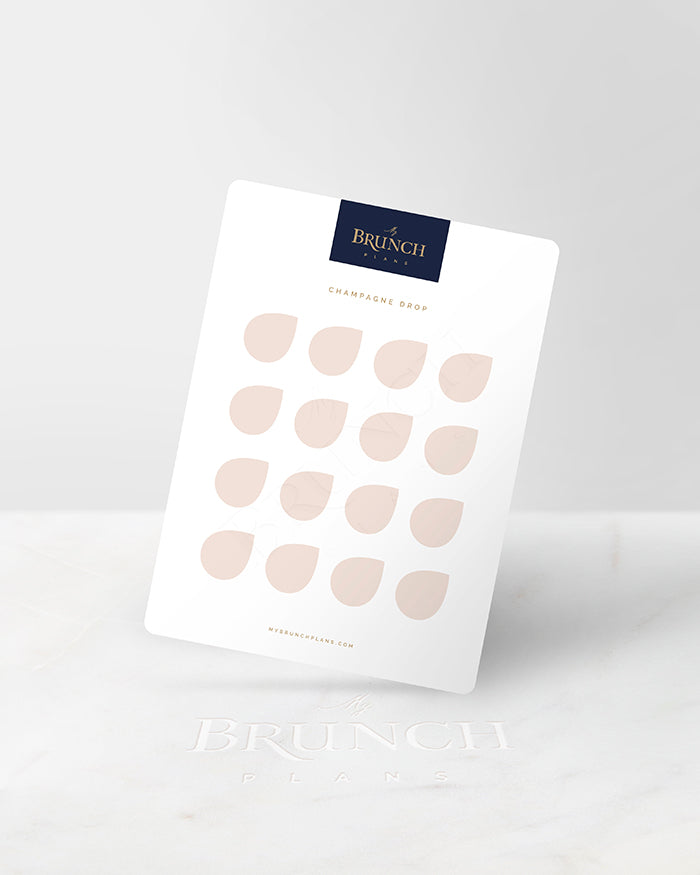 My Brunch Plans' drop shaped planner sticker sheet in the color Champagne