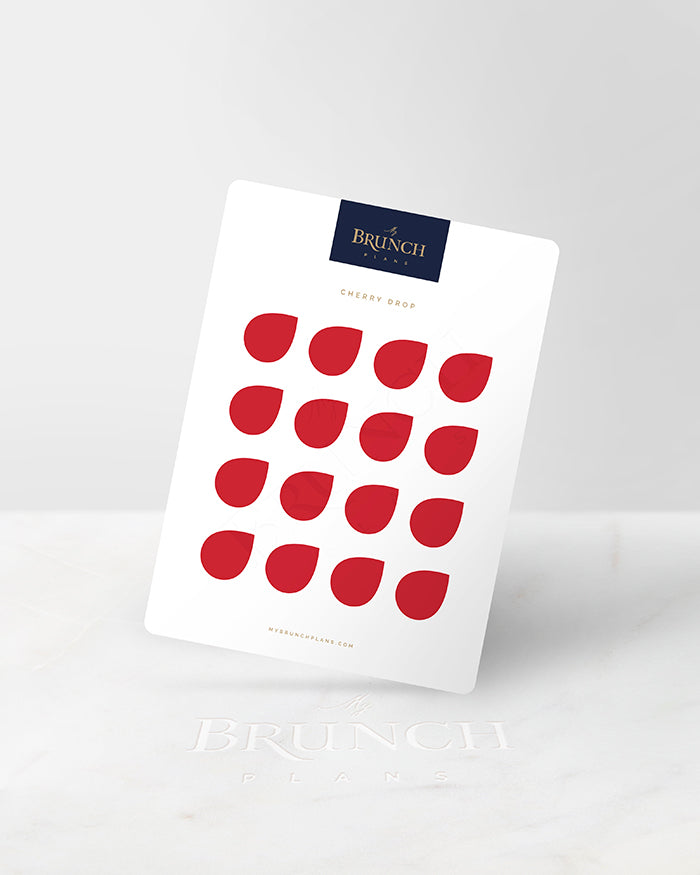 My Brunch Plans' drop shaped planner sticker sheet in the color Cherry