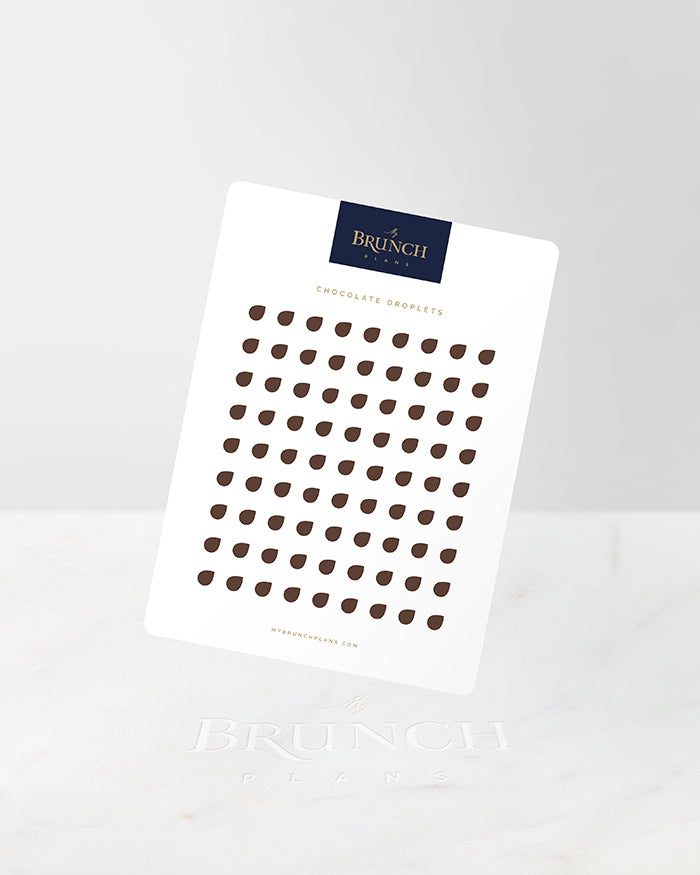 My Brunch Plans' droplet shaped planner sticker sheet in the color Chocolate