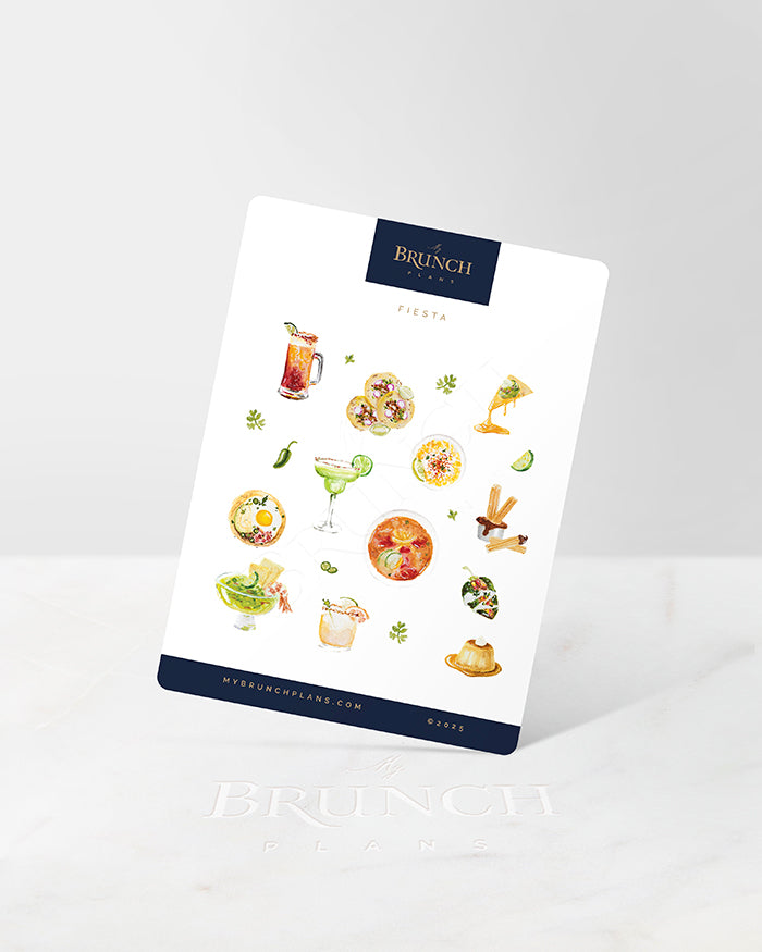 my brunch plans sticker sheet with iconic mexican dishes