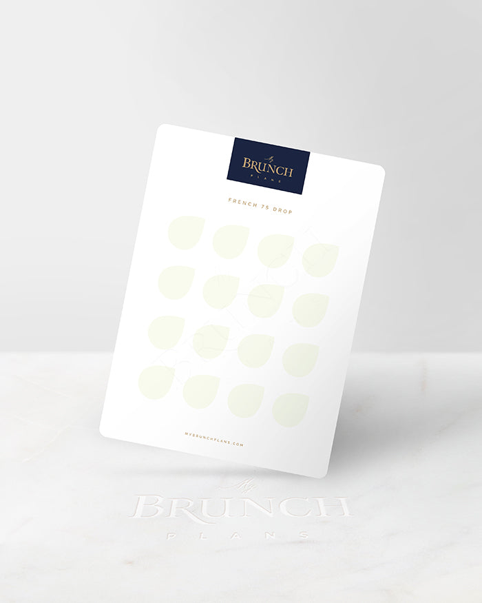 My Brunch Plans' drop shaped planner sticker sheet in the color French 75