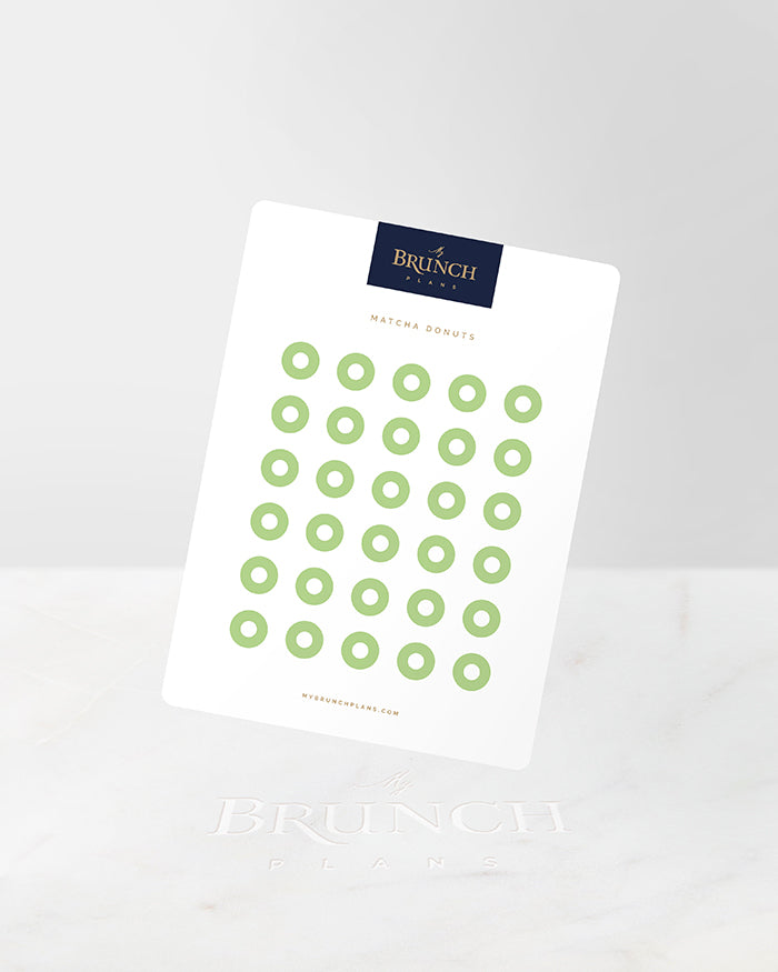 My Brunch Plans' donut shaped planner sticker sheet in the color Matcha