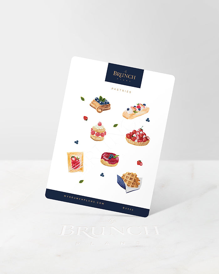 my brunch plans sticker sheet with pastries