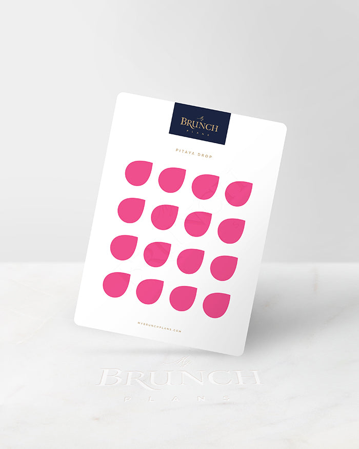 My Brunch Plans' drop shaped planner sticker sheet in the color Pitaya