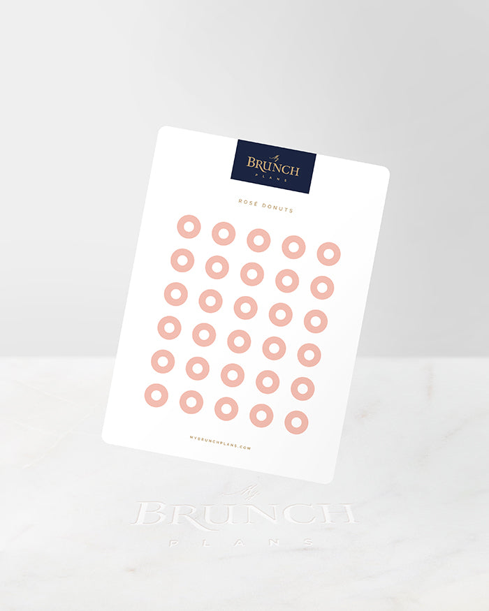 My Brunch Plans' donut shaped planner sticker sheet in the color Rose