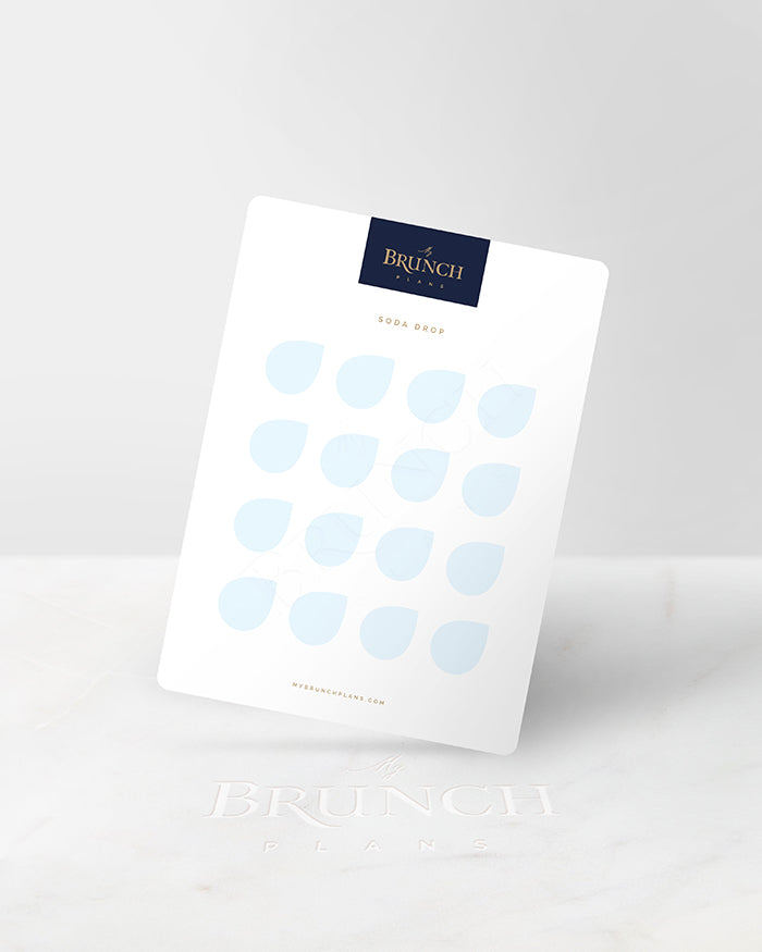 My Brunch Plans' drop shaped planner sticker sheet in the color Soda