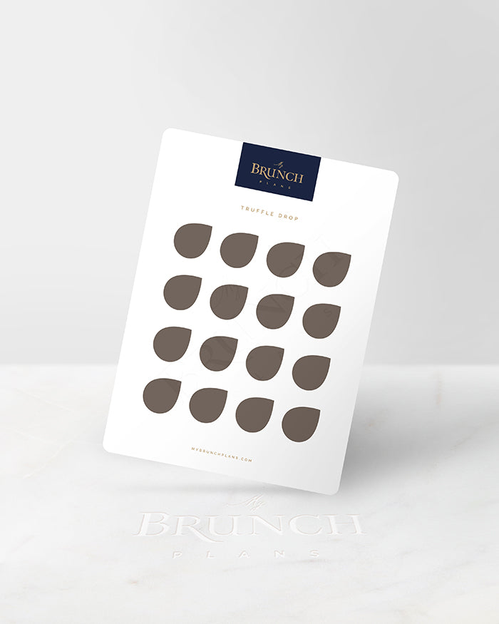My Brunch Plans' drop shaped planner sticker sheet in the color Truffle