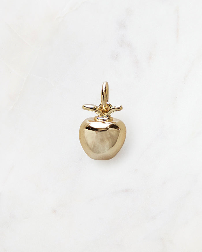 My Brunch Plans'  Apple Charm | 18k Gold Plated on a marble background, perfect for planners, notebooks and more.