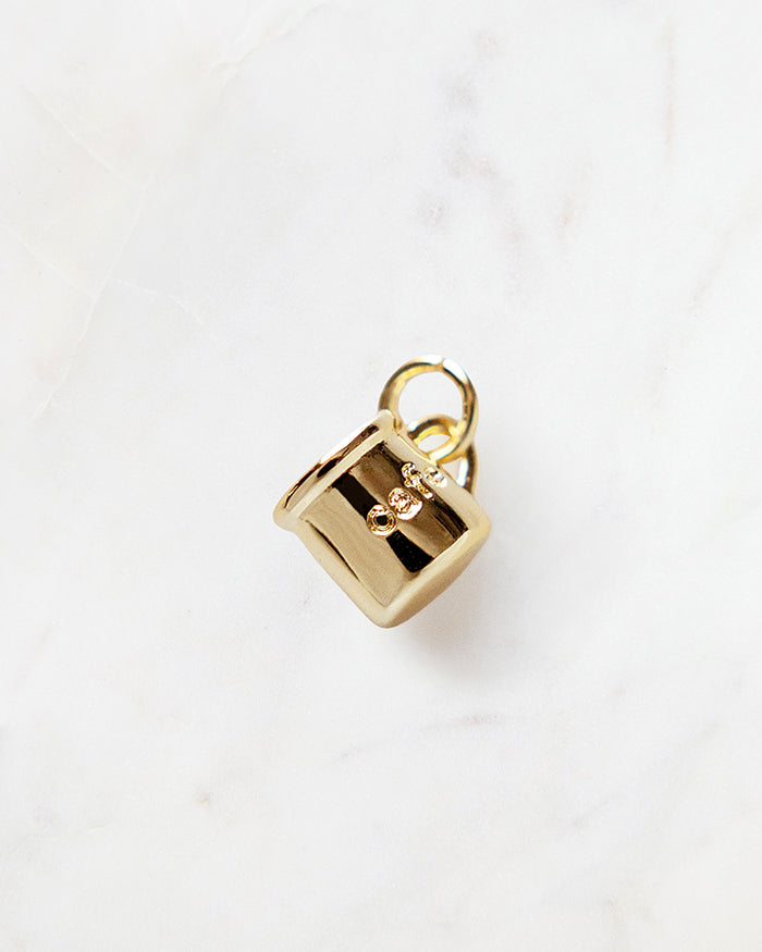 My Brunch Plans'  Cafe Mug Charm | 18k Gold Plated on a marble background, perfect for planners, notebooks and more.