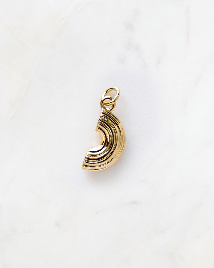 My Brunch Plans'  Macaroni Charm | 18k Gold Plated on a marble background, perfect for planners, notebooks and more.