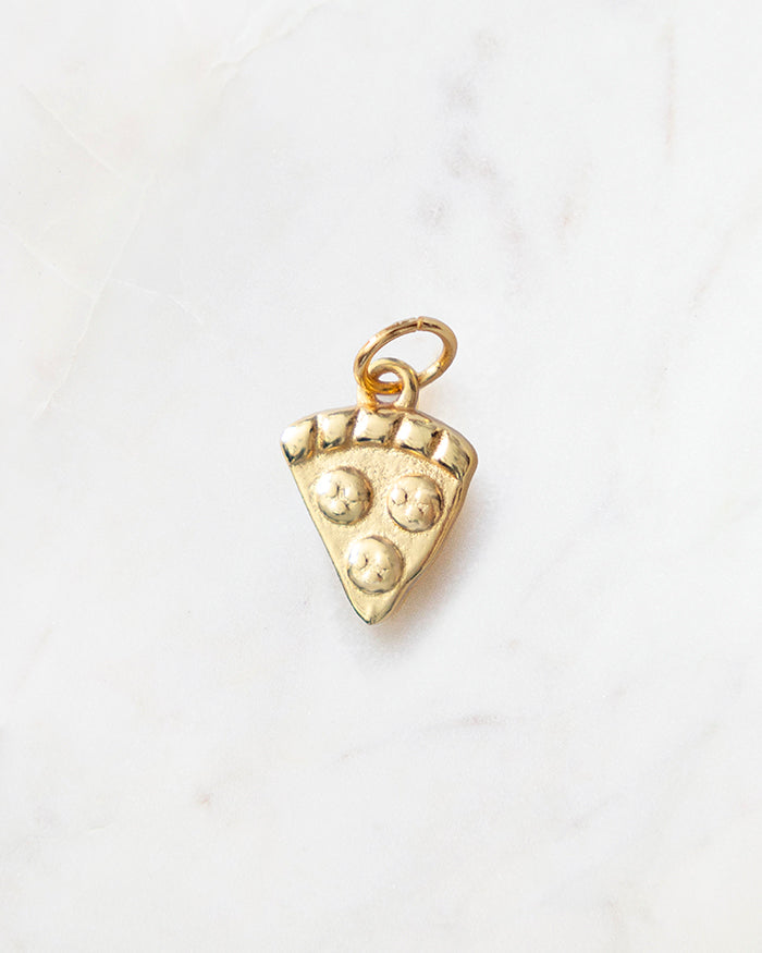 My Brunch Plans'  Pizza Charm | 24k Gold Plated on a marble background, perfect for planners, notebooks and more.